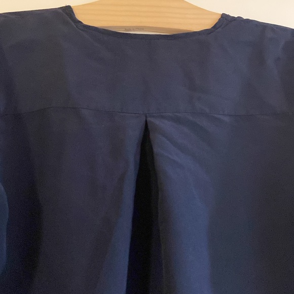 Joie Navy Blouse with Flare Ruffle Cuffs Small - Picture 3 of 9